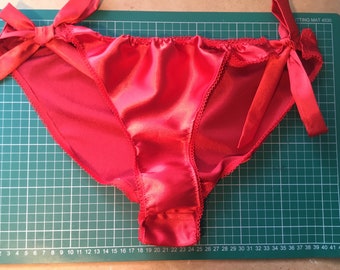 Satin Self Tie Burlesque Knickers - Satin Panties - Silky Satin - 5 Colour Options - Burlesque Costume - Pin Up Girl - Retro - 1950s Style