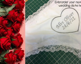 Personalised Bridal Underwear - Add Your Own Text - Bridal Lingerie - Bride Underwear - Wedding Lingerie - Personalised Bride to Be Gift