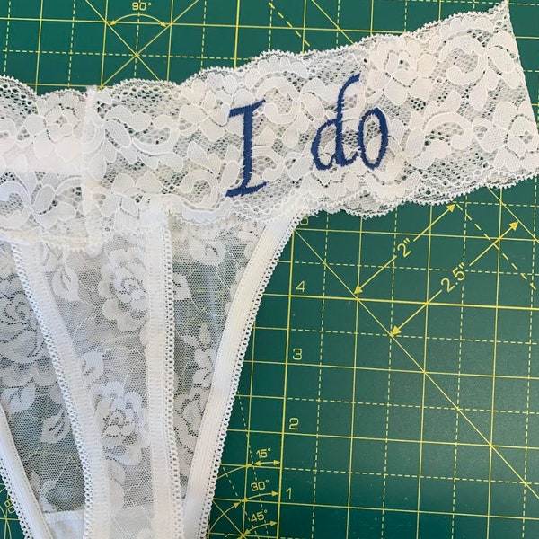 Personalised Bride Thong - Add Your Own Text - Bridal Lingerie - Wedding Lingerie - Bride Underwear -Custom Thong - Bridal Lingerie Gift
