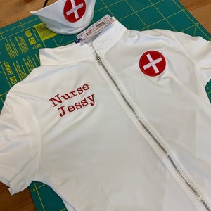 Personalised Sexy Nurse Outfit Add Your Text Custom Text Nurse Costume Halloween Sexy Nurse Cosplay Sexy Naughty Nurse Hot Nurse image 4