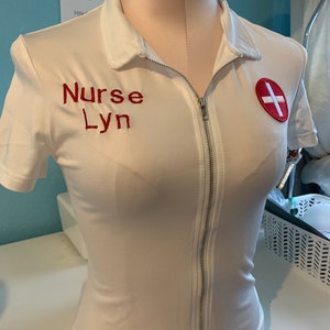 Personalised Sexy Nurse Outfit Add Your Text Custom Text Nurse Costume Halloween Sexy Nurse Cosplay Sexy Naughty Nurse Hot Nurse image 6