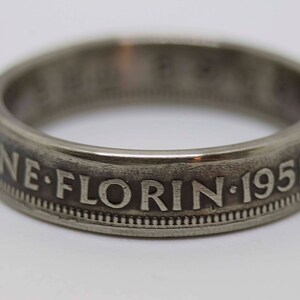 New Zealand Florin 1951 Coin Ring image 2