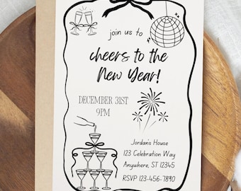 Convite para Festa de Ano Novo | Convite Digital para Festa | Feliz Ano Novo | 2026