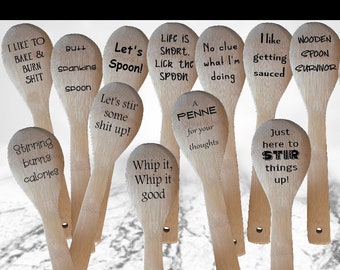 Funny Wooden Spoons - Engraved Bamboo