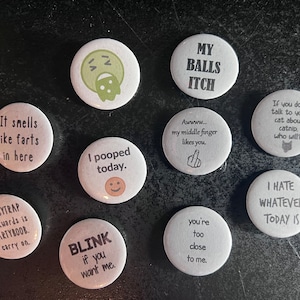 Lot of 3 Funny Pins Badges Buttons Jacket Hat Adult humor Novelty Gag gift  SET
