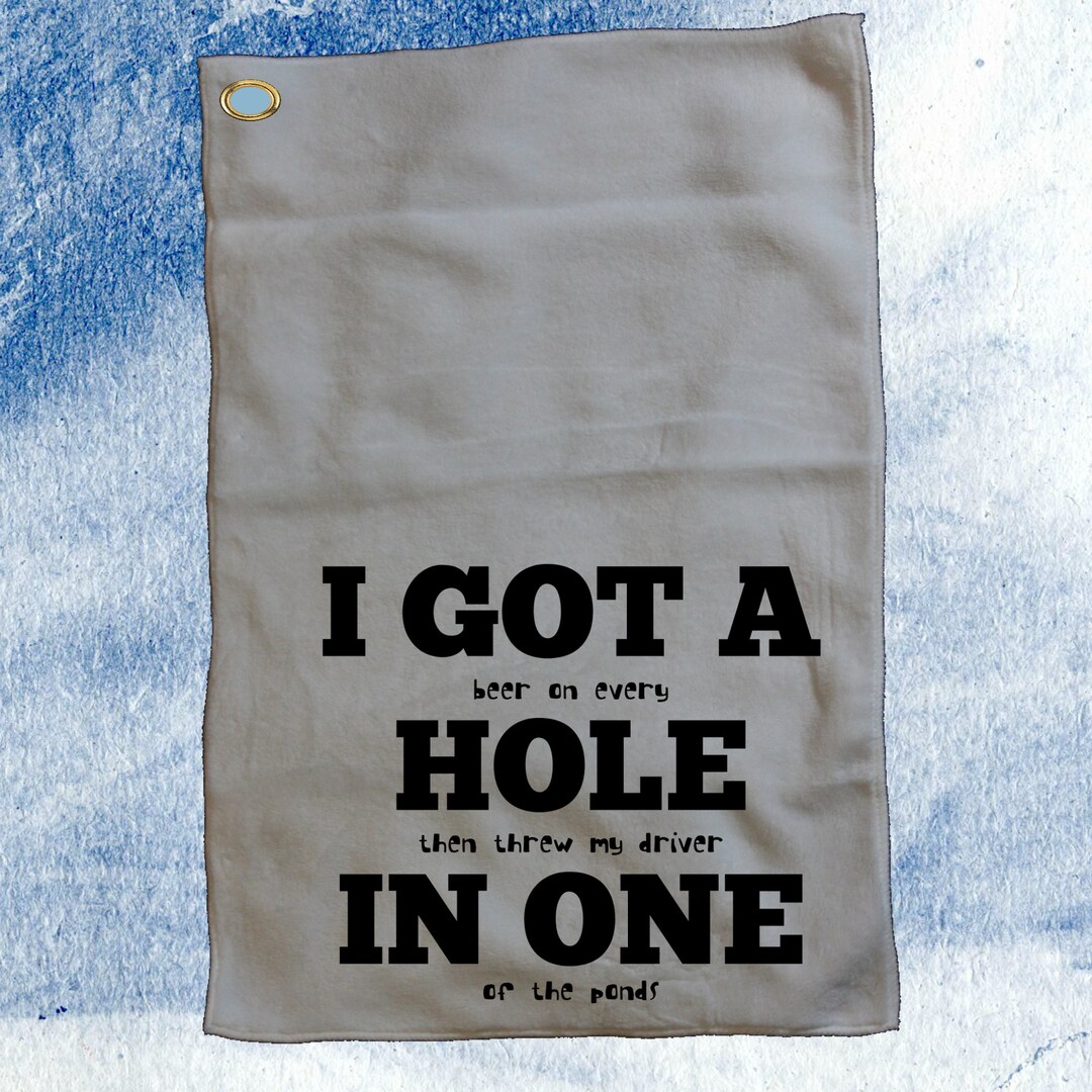 Hole in One Funny Golf Towel Etsy