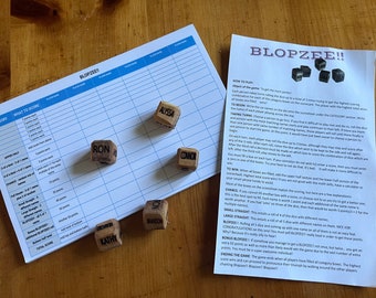 Blopzee!! - personalized wooden yahtzee game