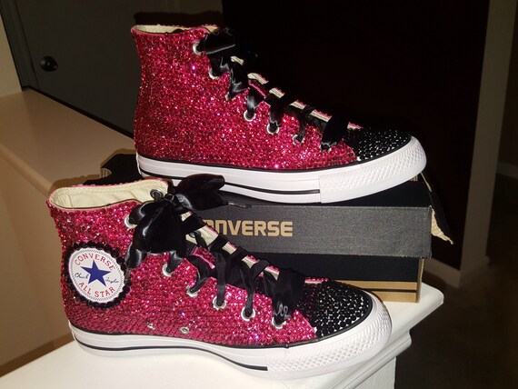 black rhinestone converse