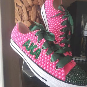 Custom Bling Pink Pearl with Rhinestone AKA Converse
