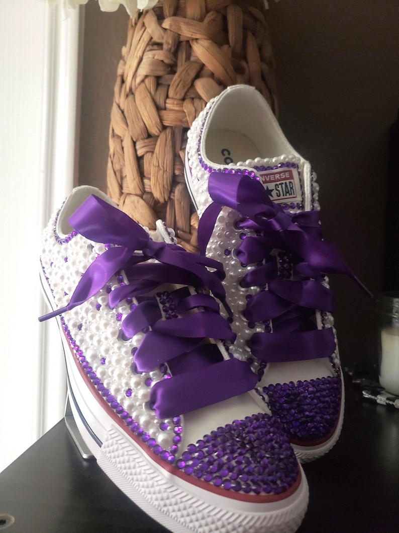Purple bridal shoes and dress sneakers - purple and white dress sneakers