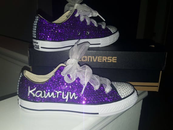 purple bling converse