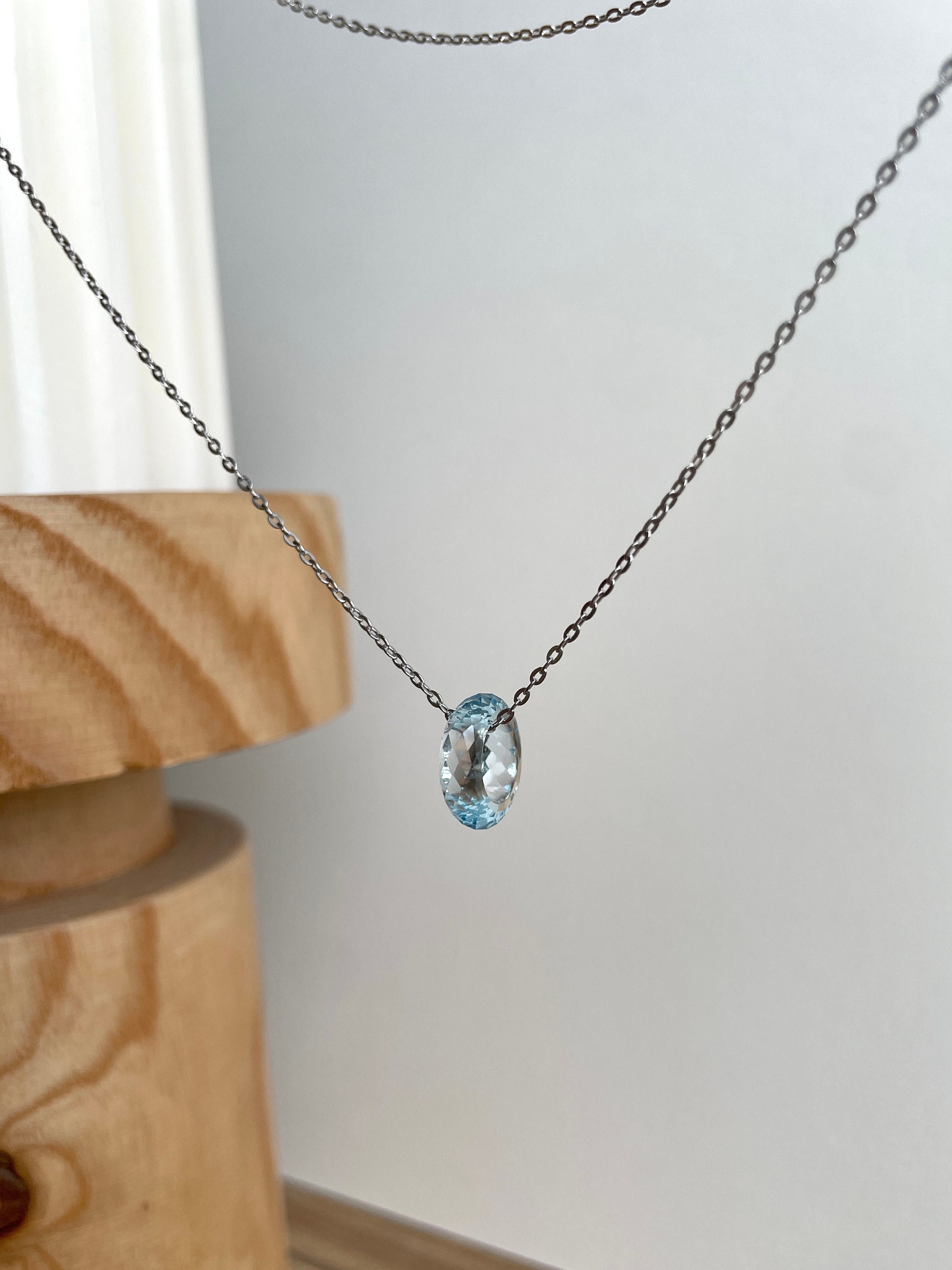 Topaz Pendant Donut 11 Mm Topaz Lab Grown Natural Blue Topaz Etsy