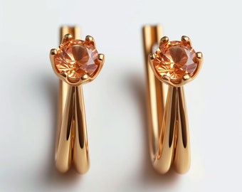 Designer 18k gold earrings with imperial topaz any gems art deco earrings luxury jewelry goldsmith bespoke fine high jewelry