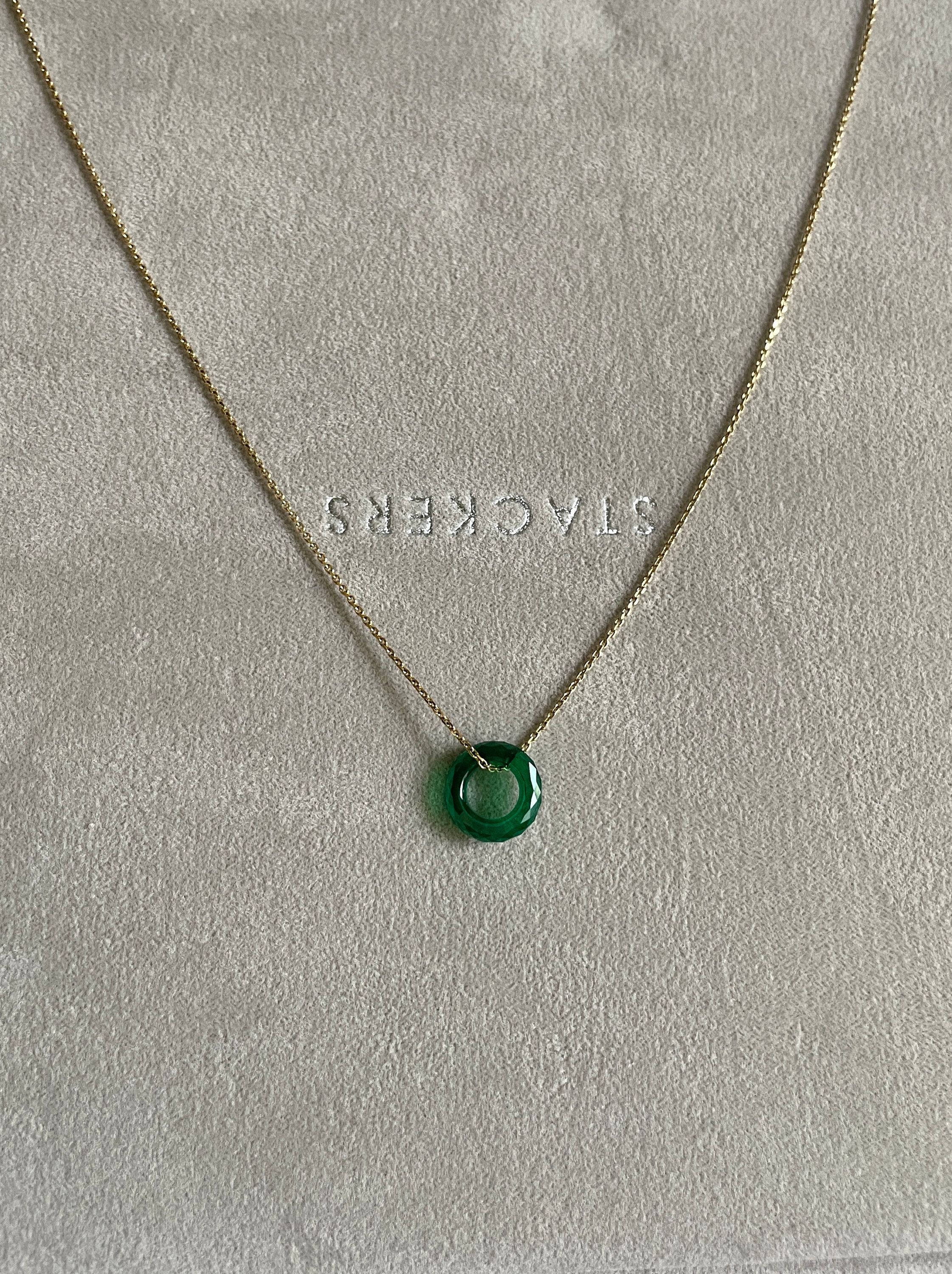 Emerald Pendant Pendant Ring 11 Mm Circle Minimal Pendant Lab Etsy