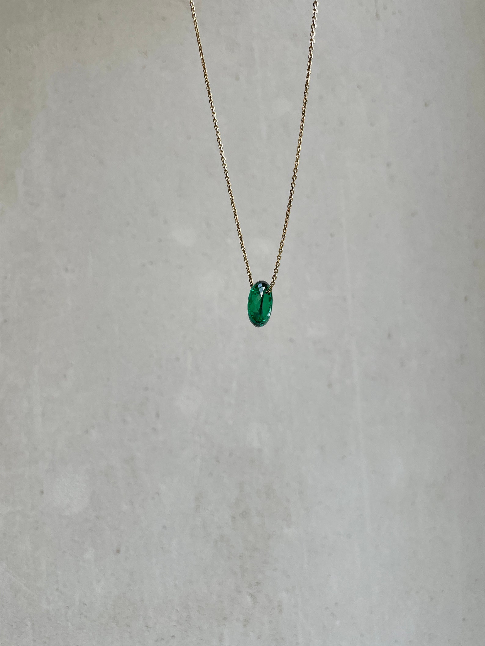 Emerald Pendant Pendant Ring 11 Mm Circle Minimal Pendant Lab Etsy