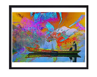 Canoeing Art Print - Canoeing Print - Canoeing On The Lake Painting - Canoeing Poster - Canoeing Wall Decor