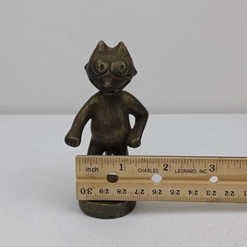 Felix the Cat Brass Figurine, Hood Ornament Vintage Etsy