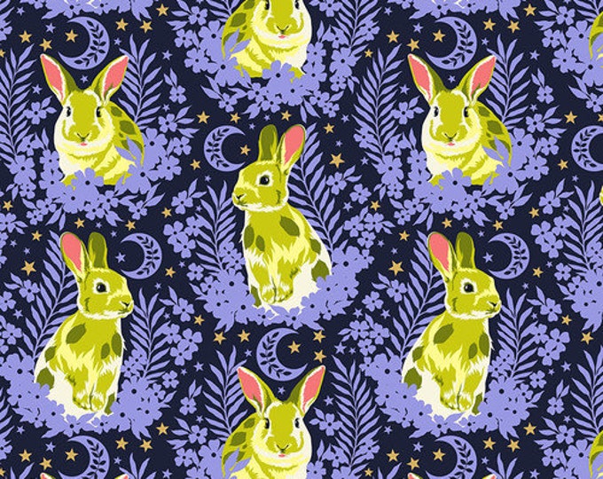 Besties Metallic Hop To It Bluebell by Tula Pink for FreeSpirit
