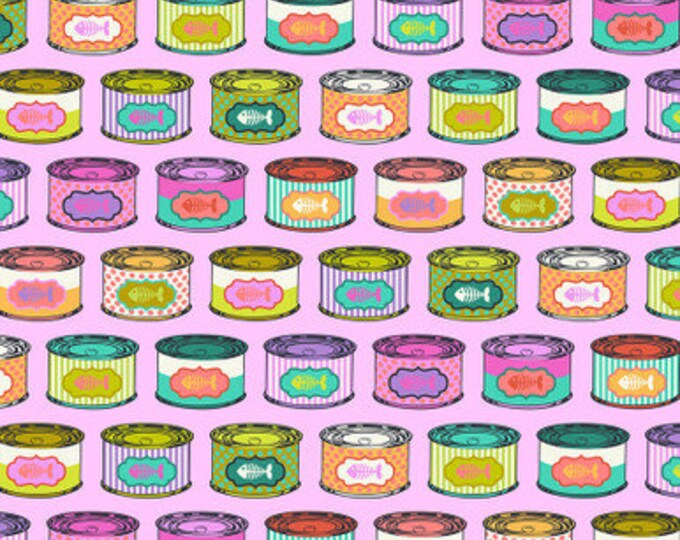 Pre-order:  Tabby Road Deja Vu Cat Snacks Electroberry by Tula Pink for FreeSpirit