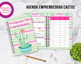 Ausdruckbarer Cactus-Unternehmerplaner / Cactus-Geschäftsplaner / Geschäftsplaner / Bestellbuch / Bestellorganisator