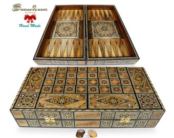 Bella Italia Reise-Backgammon aus feinstem Nubuk Echt-Leder mit handgefertigten Holzspielsteinen Melia Games Backgammon zum Rollen 