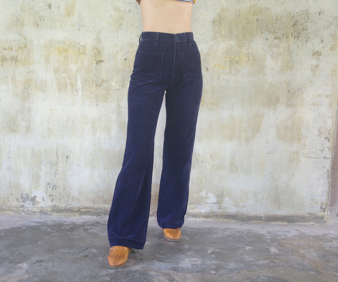 Blue corduroy Waist Coat and Bell bottom Pants