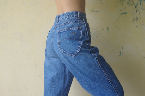 Faded Vintage chic jeans W25 W26 High waist pants Blue denim | Etsy