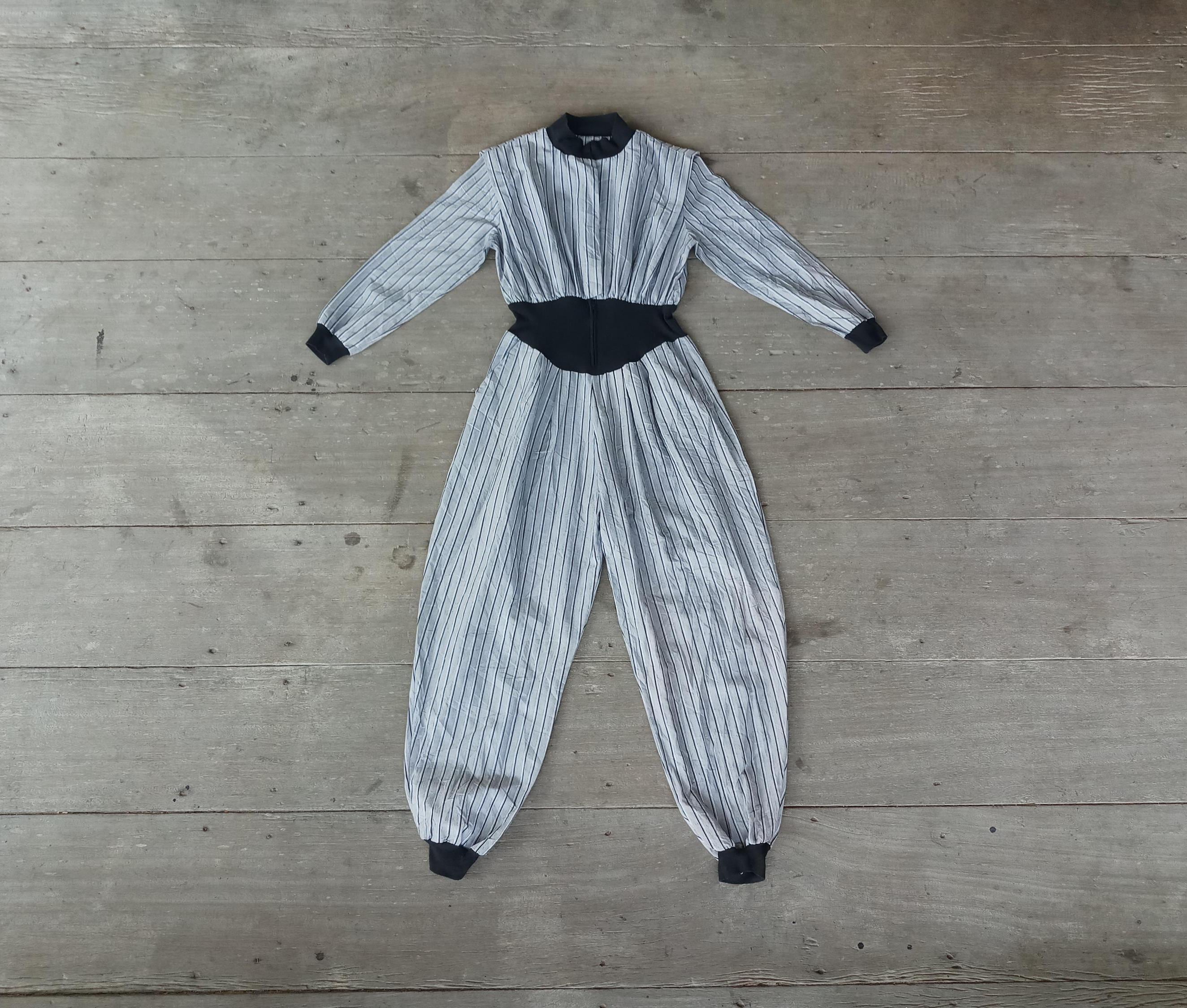 Vintage 80s Striped Jumpsuit - Seneca XS - Made in USA - Etsy