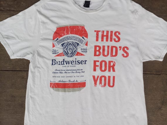 Vintage Budweiser T-shirt - Hanes Cotton Tee, Size L - Etsy