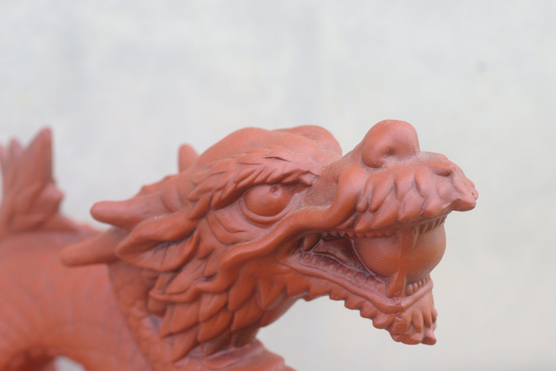 Vintage Dragon Ceramic Dragon Statue Japanese Dragon Love Etsy