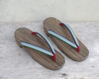 Vintage Japanese Wooden Geta Sandals, Wafuku Footwear