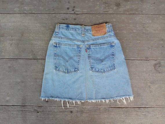 Vintage Levi's Denim Mini Skirt: Retro Blue Jeans, W24-W25 - Etsy