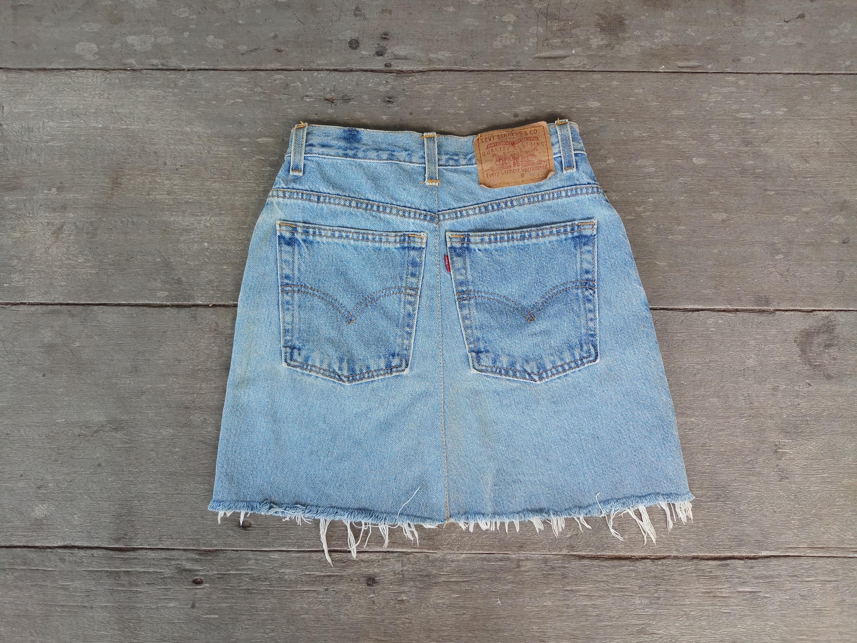 Vintage Levi's Denim Mini Skirt: Retro Blue Jeans, W24-W25 - Etsy
