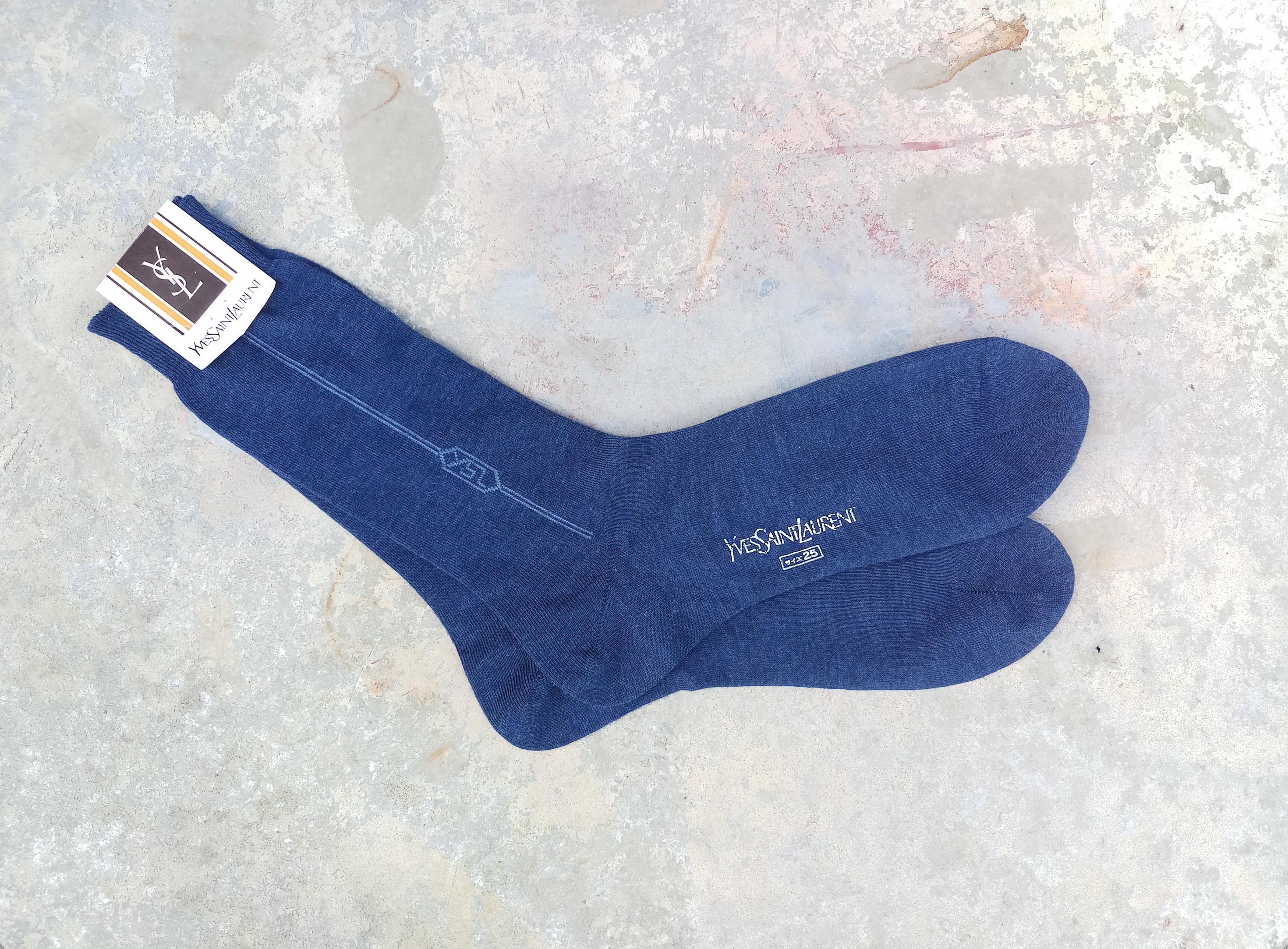 Vintage YSL Yves Saint Laurent Pair of Socks ,size 25 Cm US Size