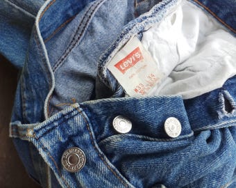Vintage 80s Levi's 501 Jeans: Ripped Denim, Made in USA (W32 L32.5