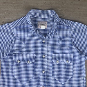 Vintage Rockmount Ranchwear Western Shirt: 60s 70s Blue Gingham Pearlsnap