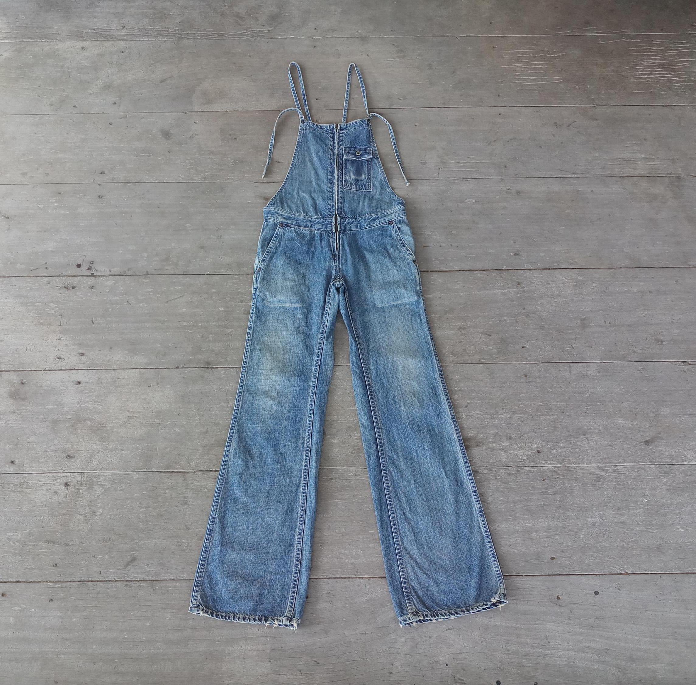 Beautiful ,vintage Zipper Front Johnbull Overalls W27 W28