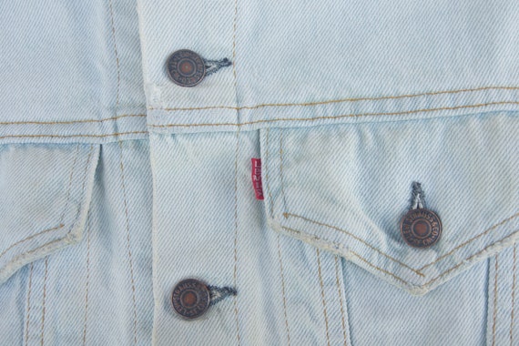 Faded , Vintage 80s levis trucker cut off size XS… - image 6