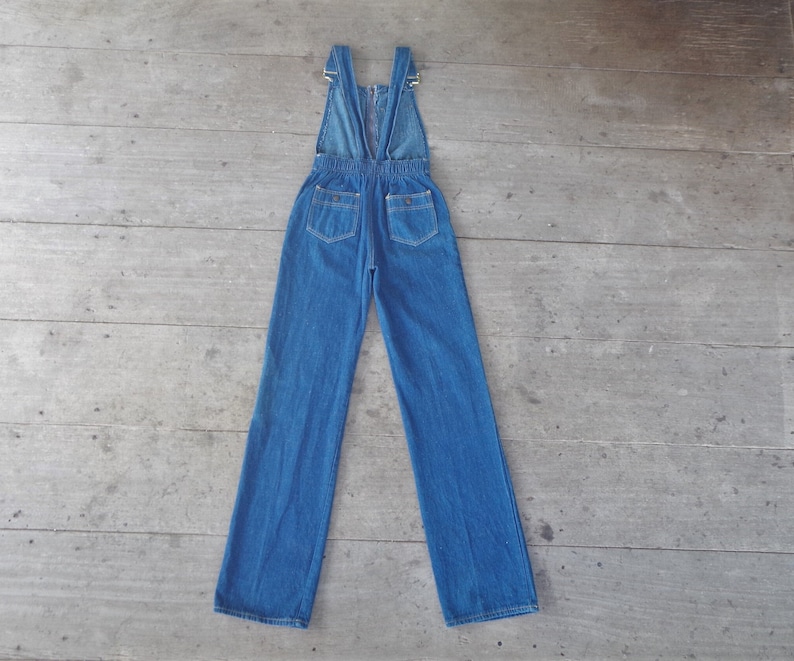 Rare ,Beautiful ,Vintage 60s70s Zipper front SOB Shades of Blue Overalls W24 W25 W26 ,scovil zipper ,Overalls Bib,cool,hipster,sexsy , USA image 3