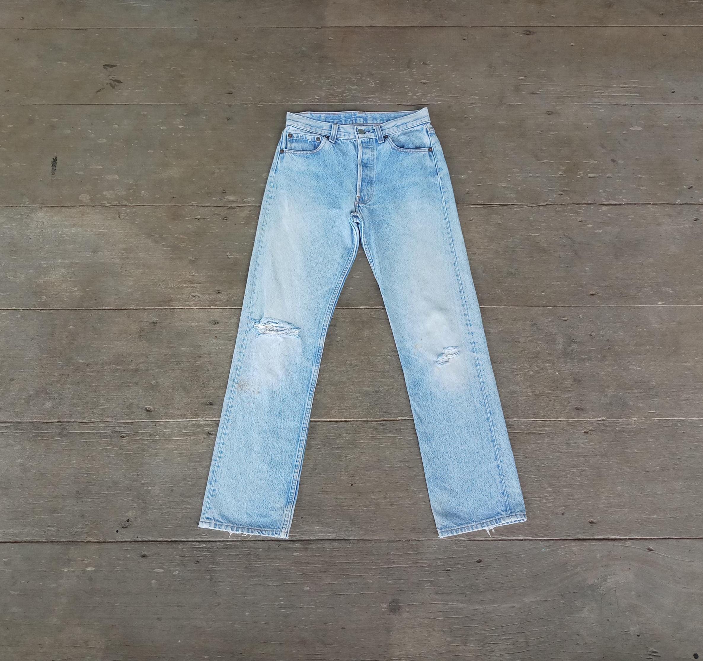 Vintage 80s Ripped Levi's 501 Jeans: USA Made, W28 L30 - Etsy Finland
