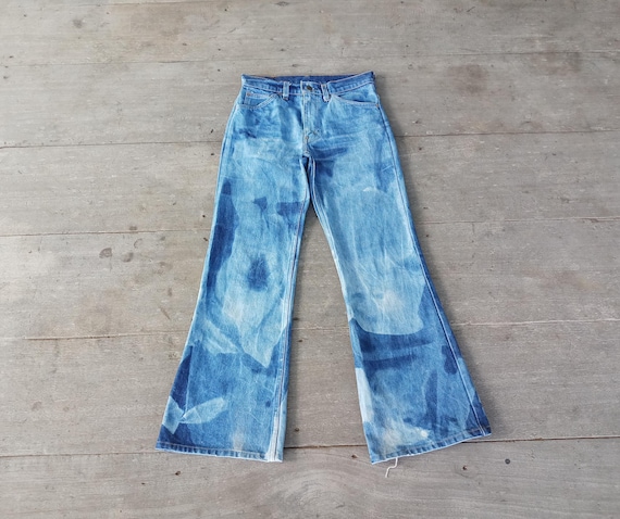 Vintage 70s Levis 602 Bell Bottom Jeans - Orange Tab Denim W28 L29