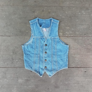 Perfect ,Union made ,Vintage 60s 70s GWG Denim vest Kids size 10-14  ,retro,hipster, made in canada
