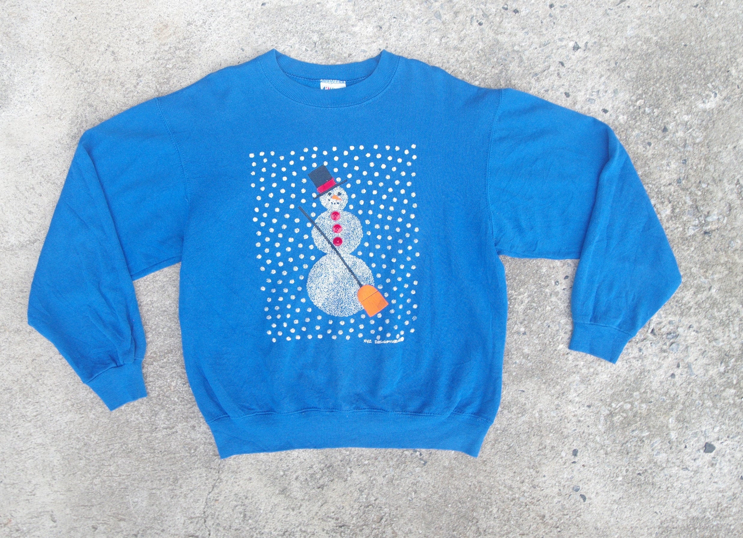 Vintage 80s hanes Raglan Sweatshirt Size M 38-40 snowman - Etsy UK