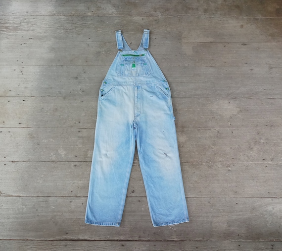 Vintage Liberty Overalls: Faded Denim Bib Overalls (W36-W38 L29