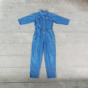 Combinaison en jean vintage des années 80 : style hipster rétro, taille S