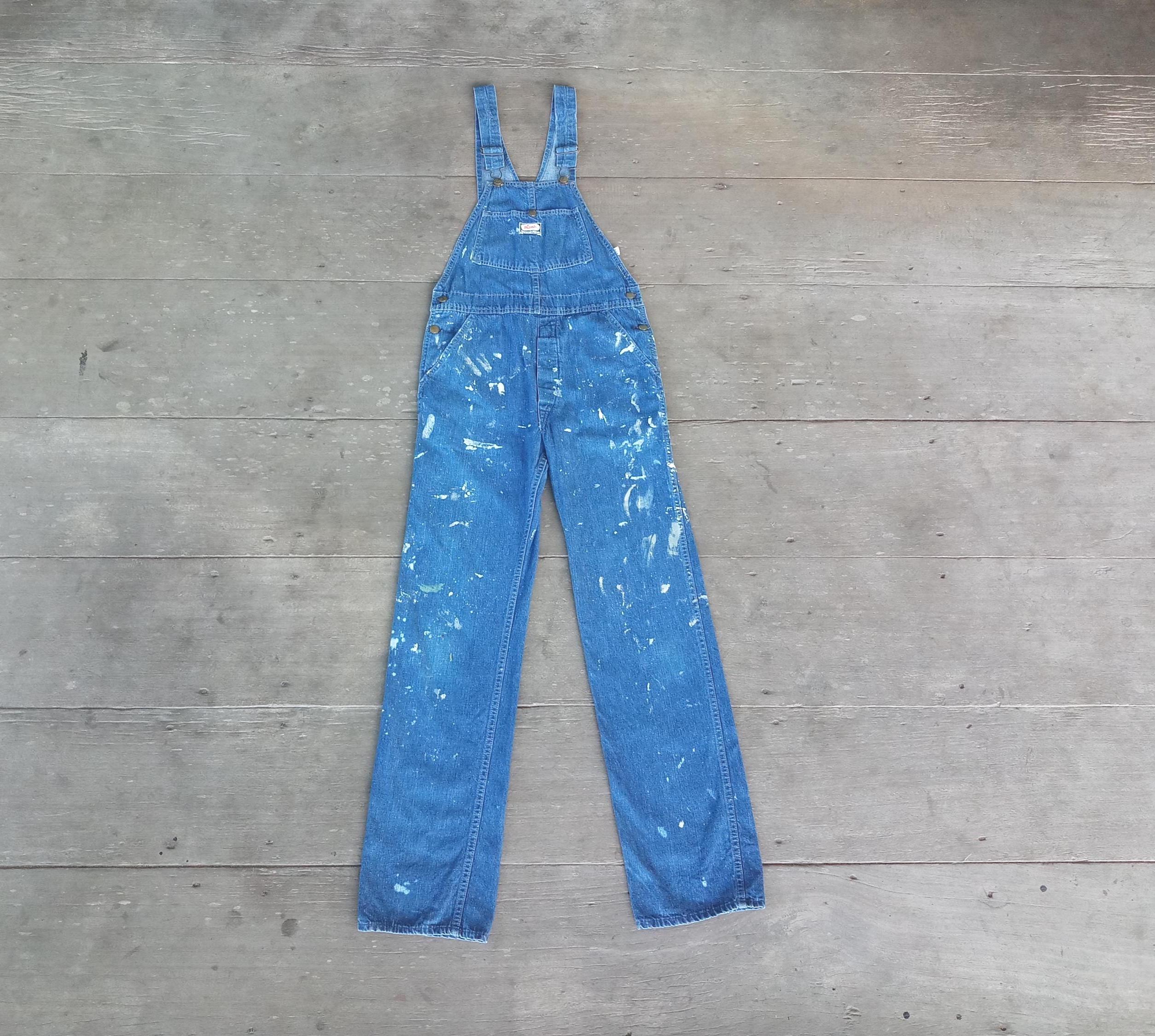 ミ*ロ様 OSHKOSH / 50's overall denim Vintage Oshkosh Denim Overalls XS W30 L33 : Distressed Paint