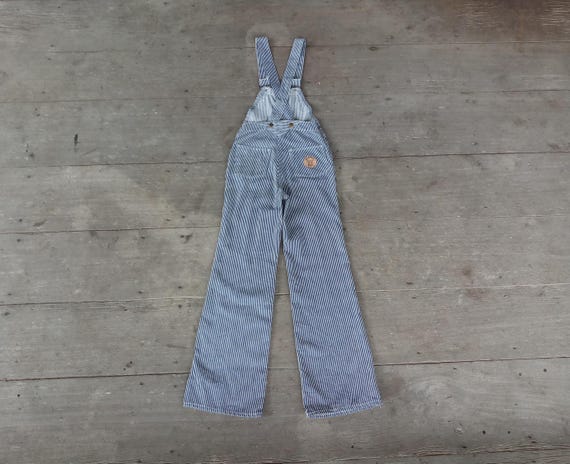 パンツ BOOTLEGGERS / hickory overall low back Rare and Beauiful ,vintage 70s Sanforized Turtle Bax Bell