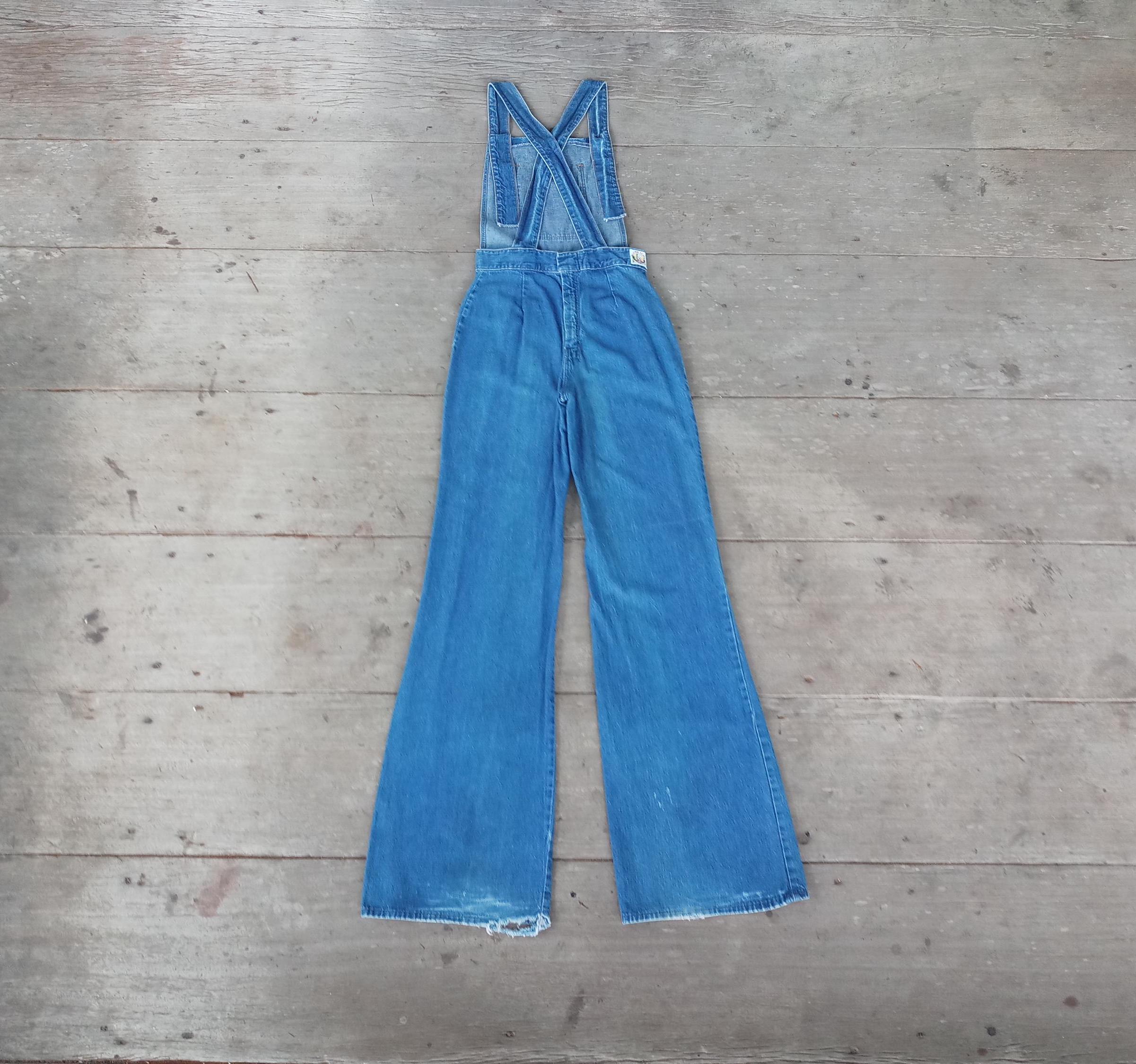 Vintage 60s/70s Bell Bottom Overalls: Rumble Seats Denim XS - Etsy