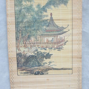 Japanese scroll vintage Hanging Scroll japan Japanese man,stream,nature , Wood,Japanese Art Asia,Japan Art,Wall Art,Home Decor,kakejiku