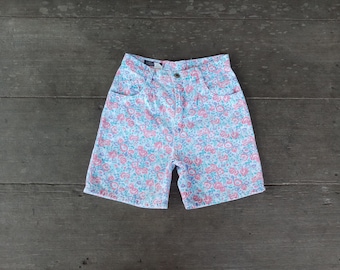 Vintage jaren 80 Sierra West bloemenshort W26, damesshort, gemaakt in de VS